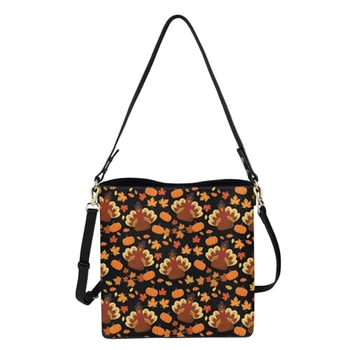 Image of HUGS IDEA Boho Bags for Women Leather Handbag Shoulder Bucket Crossbody Purse