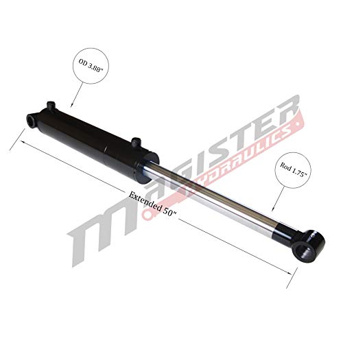 Image of Magister Hydraulic Cylinder 3.5 inch Bore x 20 inch Stroke, Welded Hydraulic Ram with Cross Tube Ends, Double Acting Hydraulic Piston 3500 PSI (WCT 3.5x20)