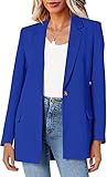 Womens Oversized Casual Blazers Open Front Long Sleeve Work Office Jackets Blazer Blue
