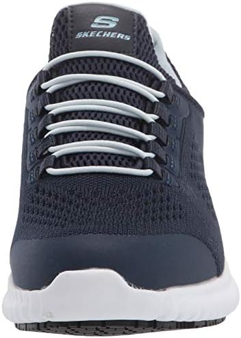 Skechers Womens Athletic Slip on Bungee Food Service Shoe, Navy, 7.5 Wide | Image 1