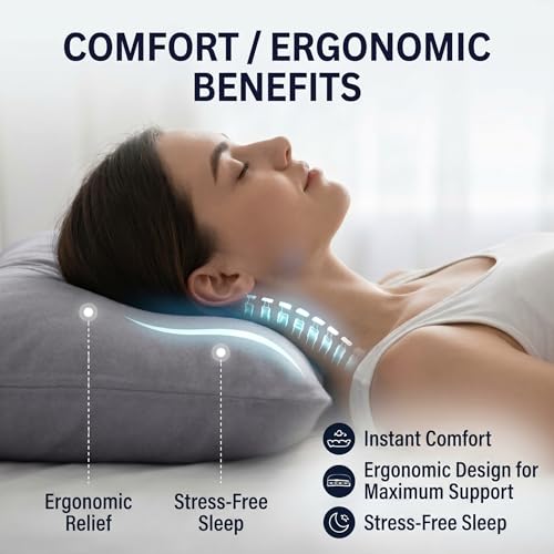 Image of Restify Microfiber Bed Pillow Pack of 2, 24 x 16 Inch Grey | Ultra Soft Sleeping Pillows for Adults | Breathable Velvet Cover | Hotel Quality Pillow for Back, Side & Stomach Sleepers
