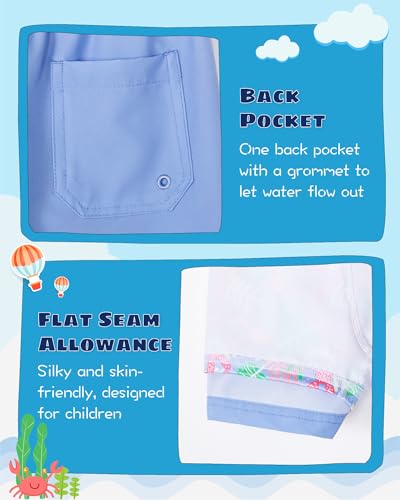 Image of SURF CUZ Boys Swim Trunks with Boxer Brief Liner Toddler Boy Stretch Swimsuit Shorts Quick Dry Swimming Trunks Bathing Suit