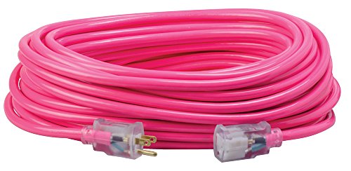 Southwire 2579SW000A Neon Outdoor Extension Cord, 100-Foot, Pink