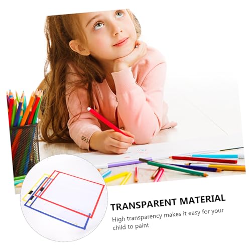 Pochettes effaçables à sec TEHAUX de 12 pièces transparentes pour l'école - 3