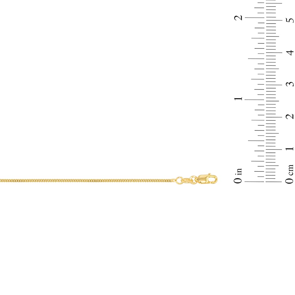 Floreo 14k Yellow Gold or White Gold 1mm Solid Gourmette Chain Necklace - Picture 7 of 12