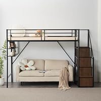 Amazon｜オーエスジェイ(OSJ) ロフトベッド 片側手すり付き 収納付き  