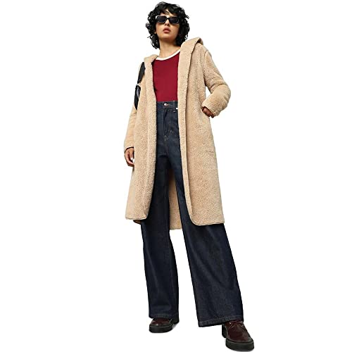 ONLY Women's ONLCONTACT Long Sherpa OTW Coat, Cuban Sand, L (2er Pack)