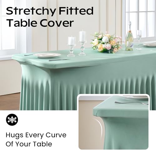 Table Cloths for 6 Foot Rectangle Tables, Spandex Stretch Table Skirt by CO-AVE - Used condition - Image 4