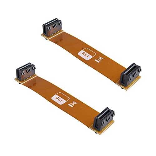 Futheda Lot de 2 connecteurs de Pont SLI 2 Voies Flexibles avec 3 logements Compatible avec Carte Graphique ASUS Nvidia 10 cm