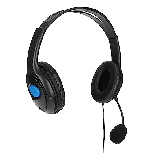 Gaming-Headset mit Mikrofon für, Stereo-Spielkopfhörer mit Rauschunterdrückung, Einstellbare Mikrofon-Stummschaltung, Kopfhörer mit Mikrofon, für PC Laptop X One, Schwarz