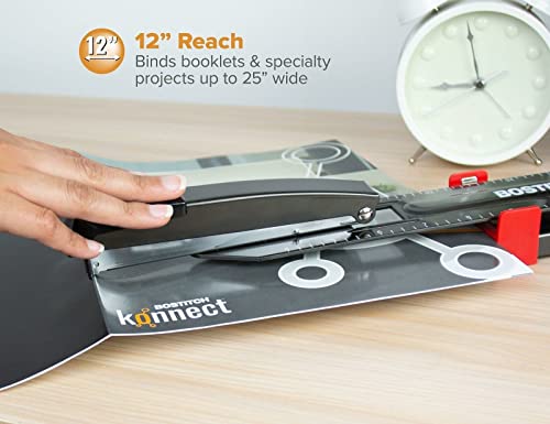 Bostitch Anti-Jam Long Reach Stapler, 20 Sheet Capacity, Adjustable, Durable, Black #TOP4