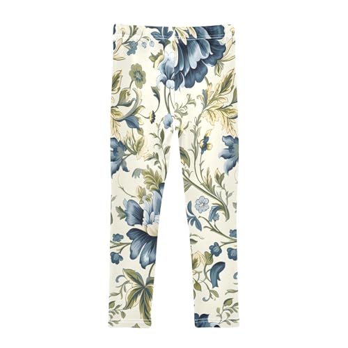 Bolaz Toddler Girls Leggings Printed Yoga Pants Leggings Blue Floral for Kids2