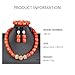 MINGHANG 1Row Handmade Orange Coral Necklace Bracelet Earrings,Nigerian Dubai Wedding African Bridal Coral Beads Jewelry Set for Women(Gold Balls)