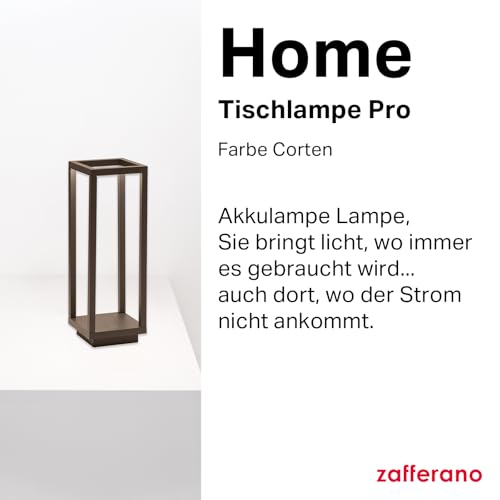 Zafferano Home Tischlampe und Bodenlampe für Innen- und Außenbereich IP54, somit Schmutz- und Regenfest (Corten / Rust), LD0258R3