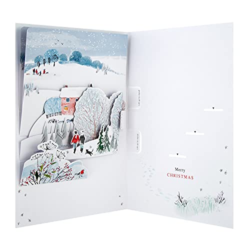 Hallmark Christmas Card for Mum - Classic Illustrated Winter Scene Design, Multicoloured - Image 3