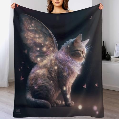 Couverture chat impression 3D en polaire flannel 140x180cm - 2