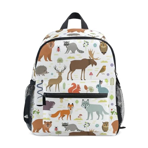 Collection Of Cute Animal Todder Backpack Lightweight Preschool Kindergarten Book Bag Practical and Durable Daycare Bag for Travel,Toys