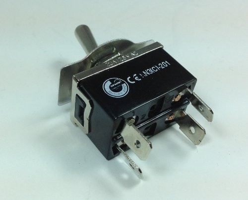 HEAVY DUTY ON/OFF DPST 4P TOGGLE SWITCH 20 AMP 125VAC WITH POSITION COVER COLOR (RED)