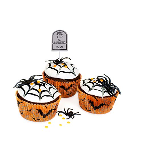 Gadpiparty 24Pcs Halloween Cake Toppers Grafstenen Kerkhof Cupcake Toppers Halloween Cake Decoraties Voor Halloween… - Afbeelding 6