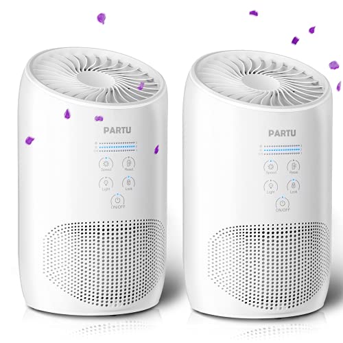 PARTU HEPA Air Purifier -- Smoke Air Purifiers for Home with Fragrance Sponge - 100% Ozone Free, Lock Set, Eliminates Smoke, Dust, Pollen, Pet Dander, (Available for California)