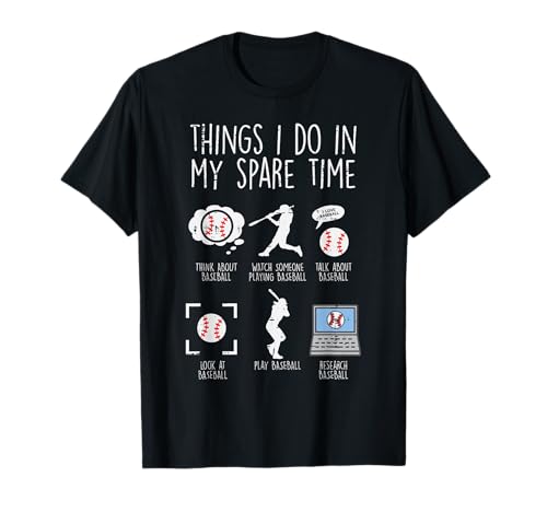 Things I Do Spare Time Baseball T-Shirt for Men Women Kids