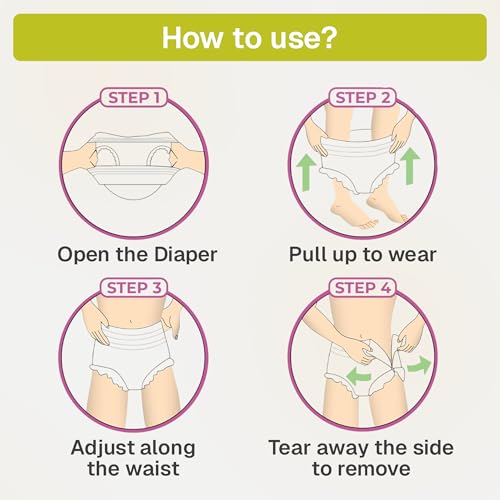 Image of Easyfit Adult Diaper Pants | 20 Count (Large) | Waist 30-55 inch (75-140 cm) | Unisex | Leak Proof | Wetness Indicator | Overnight Protection | Elastic Waist (Pack of 2)