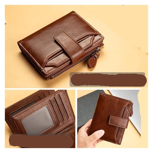 Men's Wallet Leather Short Multi-card PU Leather Pop Gift Box Gift(Brown)2