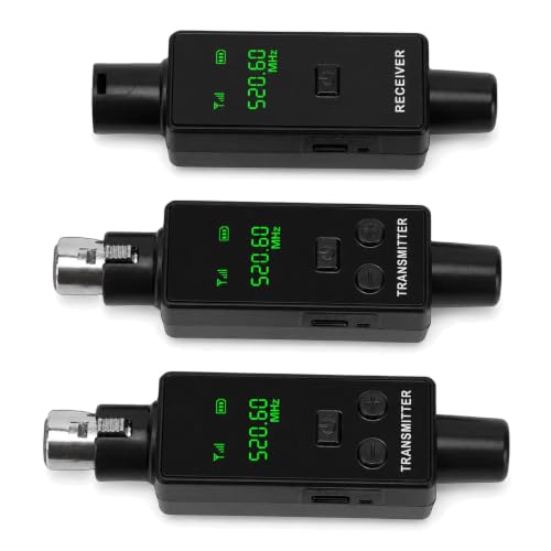 Transmisor y receptor de micrófono inalámbrico XLR 2.4Ghz, sistema recargable 24 bit 48kHz, adaptador Plug On para mezcladora de sonido y cámara (1 para 2) miniatura 1
