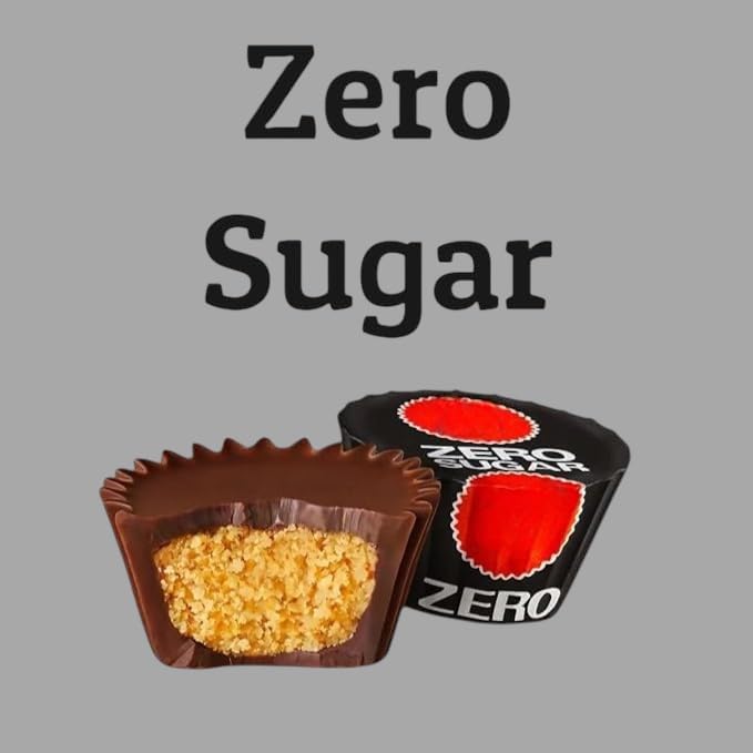 Zero Sugar Dark Chocolate Miniature Peanut Butter Cups-1.5 lbs Deliciously Crafted for a Guilt-Free Indulgence-Perfect for Health-Conscious Chocolate Lovers-(24 oz)