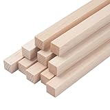Package Contents: 10 PCS square balsa wood sticks for crafts, 5/8 inch (1.6 cm) wide and high, 12 inch (30.5 cm) long, enough quantity for your daily use. Fine workmanship: These 5/8 inch large balsa wood strips are precise cut, uniform in length, wi...