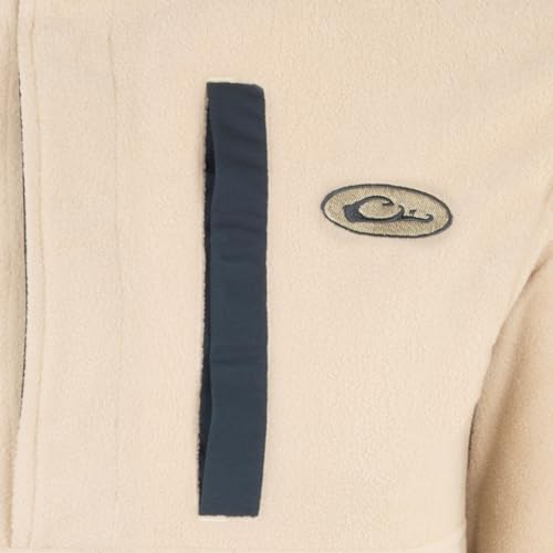 Image of Drake Waterfowl Men's Camp 2.0 Fleece Pullover | Hunting Anti-Pill Moisture Wicking 1 /4 Neck Snap Sweater with Chest Pocket
