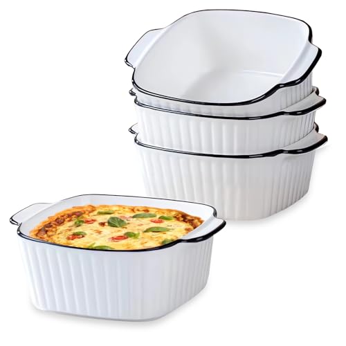 Ieblica 13oz Ceramic Baking Dish 4 Pack Small Mini Baking Dish Se...