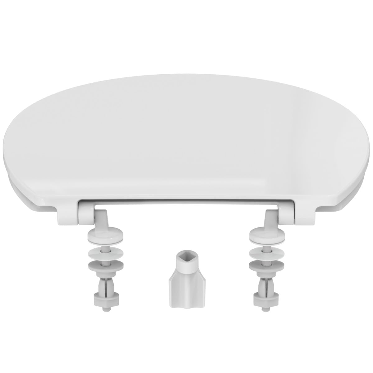 Ideal Standard - Eurovit, Copriwater universale originale con chiusura normale, Sedile WC ovale sottile a sandwich, Tavoletta wc con fissaggio inferiore regolabile, Duroplast, E131601, Bianco