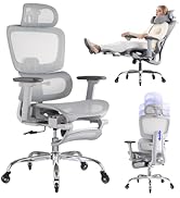 LarkLeaves Cadeira de Escritório com Descanso para os Pés, Cadeira Ergonômica com Travesseiro par...