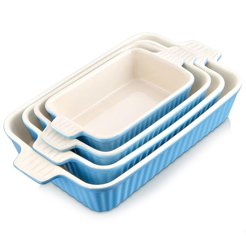MALACASA Casserole Dishes for Oven, Ceramic Bakeware Set of 4, Blue by MALACASA - Image 7