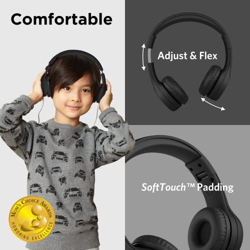 LilGadgets Connect+ Foldable Wired Kids Headphones (Black) — view 2