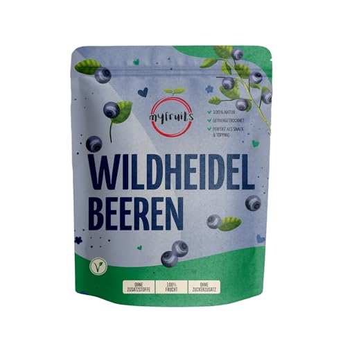 myfruits Wildheidelbeeren 70g Gefriergetrocknete Heidelbeeren knuspriger Fruchtsnack 100% natürlich ohne Zuckerzusatz vegan & glutenfrei