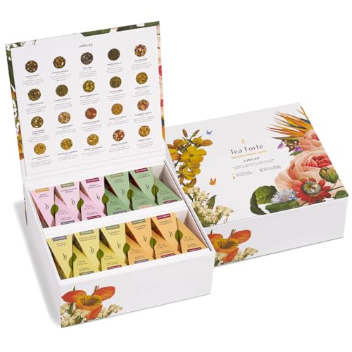 Tea Forte Premium Tea Chest Presentation Box Gift Set Sampler, 40...