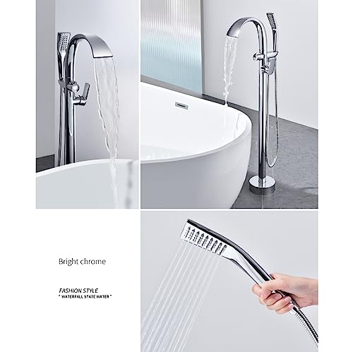 Mitigeur de bain sur pied design cascade gris HLTYGWX