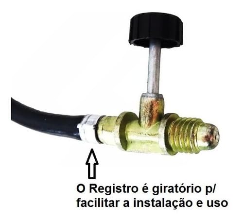 Maçarico 2 Regist Lança Chamas Manta Asfáltica 3m Mangueira