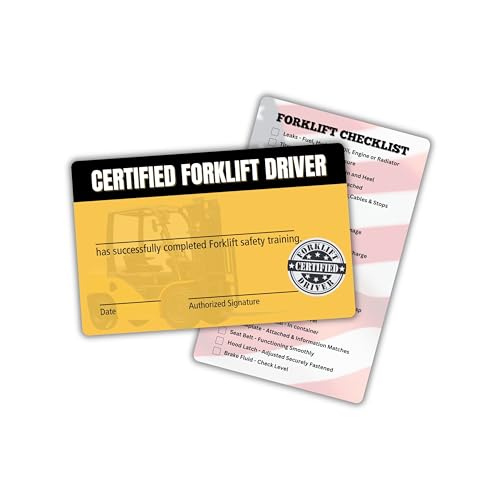 Certificat de formation pour chariot élévateur à remplir avec étiquette de sécurité