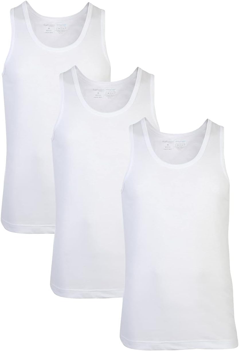 Men Vest - 100% Combed Cotton - Pack of 3 - Anti Bacterial, Quick Dry, Soft Handfeel_10071_White_S