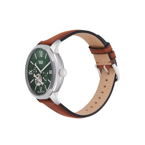 Fossil Townsman Orologio Per Uomo, Movimento Automatico, Bracciale In Acciaio O Cinturino In Pelle, 44 Mm, Verde Scuro - 3