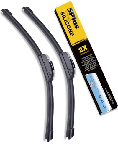 Image of 5 PLUS Premium Silicone Wiper Blades 15 inch+15 inch Front Windshield Wipers 2-PACK | All Weather Performance, Waterproof Rain Wiping, Streak-Free Visibility, Long Lasting Harsh Weather Design