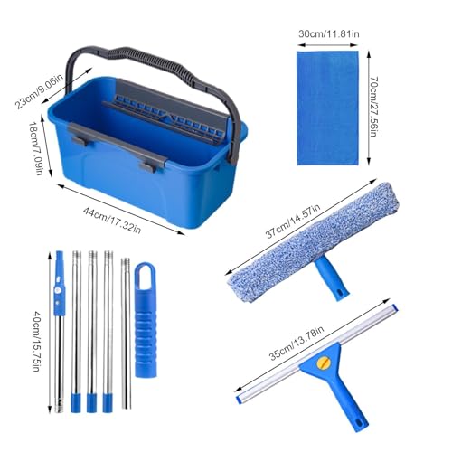 Kit de limpieza de ventanas para el hogar y aulas con mango largo adaptable 7