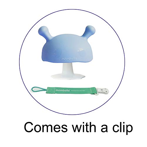 Mombella Mimi Mushroom Pacifier Shape Skin-Like Infant Soothing Teether Toy for 0-6 Months Sucking Needs Babies, Help with Breast Feeding weaning and Prevent Digit Sucking.Light Blue - Image 7