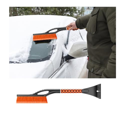 Kewucn 27 Inch Car Snow Scraper and Brush, Detachable Scratch Free Snow Brush with Ergonomic Foam Grip, Universal Winter Snow Removal Tool for Car Windshield Window (Basic)