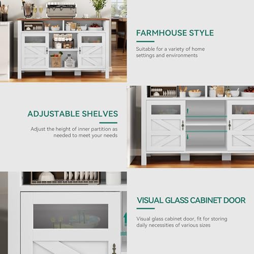 YITAHOME-Buffet-Sideboard-Cabinet-with-Storage-55-Large-Sideboard-Cabinet-with-Doors-Farmhouse-Buffet-Storage-Cabinet-for-Kitchen-Living-Room-White YITAHOME Buffet Sideboard Cabinet with Storage 55 Large Sideboard Cabinet with Doors Farmhouse Buffet Storage Cabinet for Kitchen Living Room White