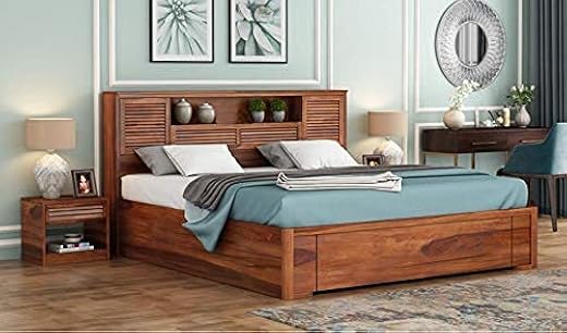 Porash Furniture Solid Sheesham Wood Ferguson King Size Bed with Storage for Bedroom Furniture | Solid Wood Palang Double ...