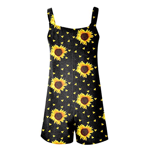 Summer Rompers For Women 2023 Maternity Clothes Plus Size Rompers For Women Dressy Casual Resort Y2K Womens Fashion Shorts Bohemian Clothes For Women Sleeveless Petite Jumpsuits(F Black,4X-Large) #TOP2